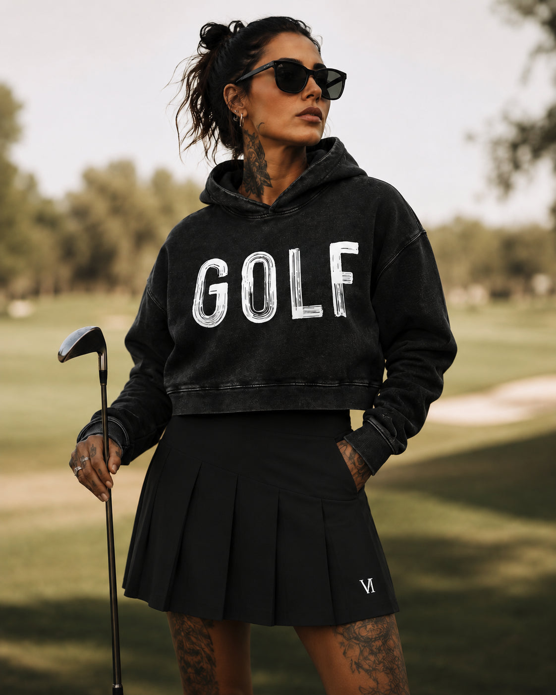 GOLF Mineral Washed Crop Hoodie