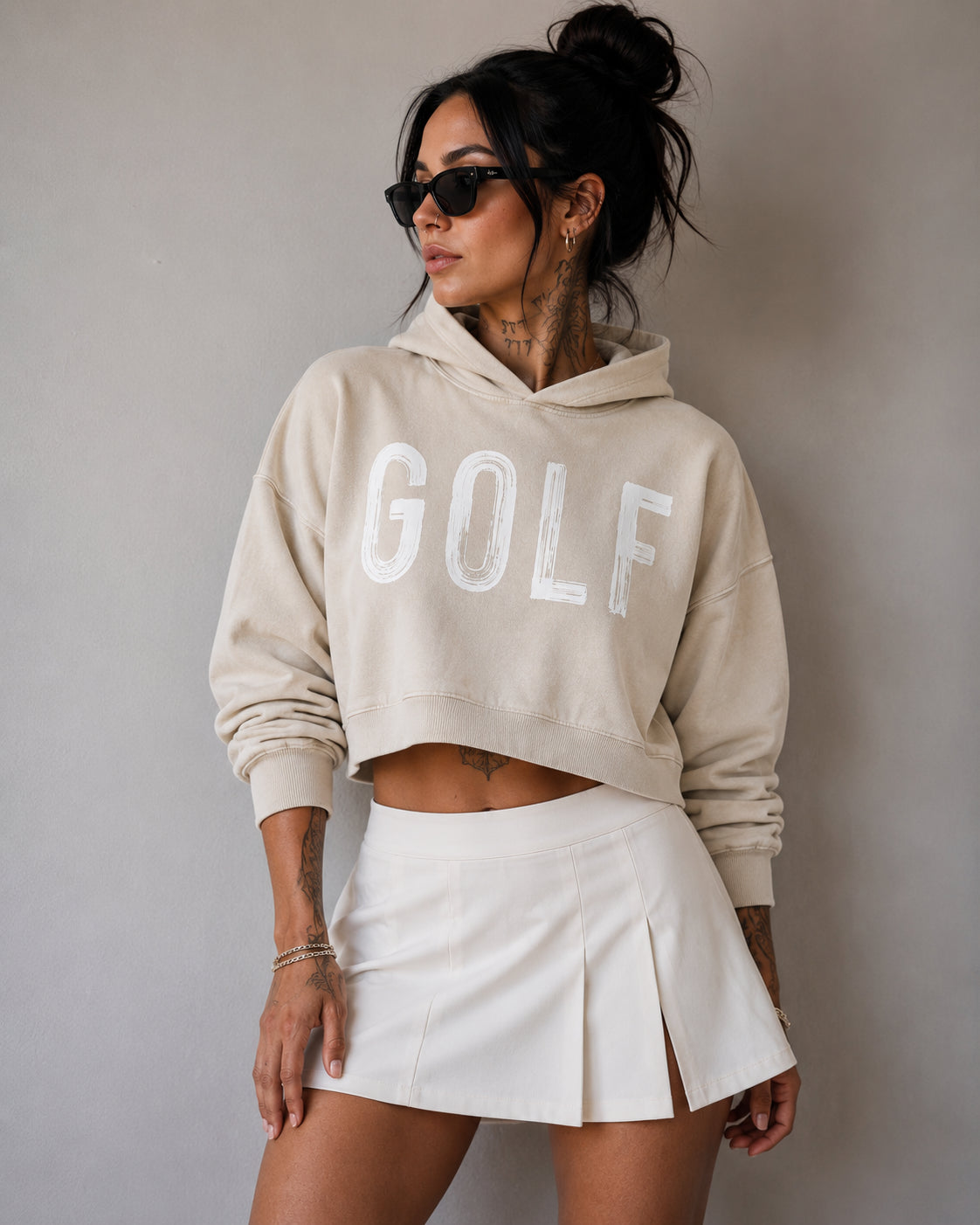 GOLF Mineral Washed Crop Hoodie