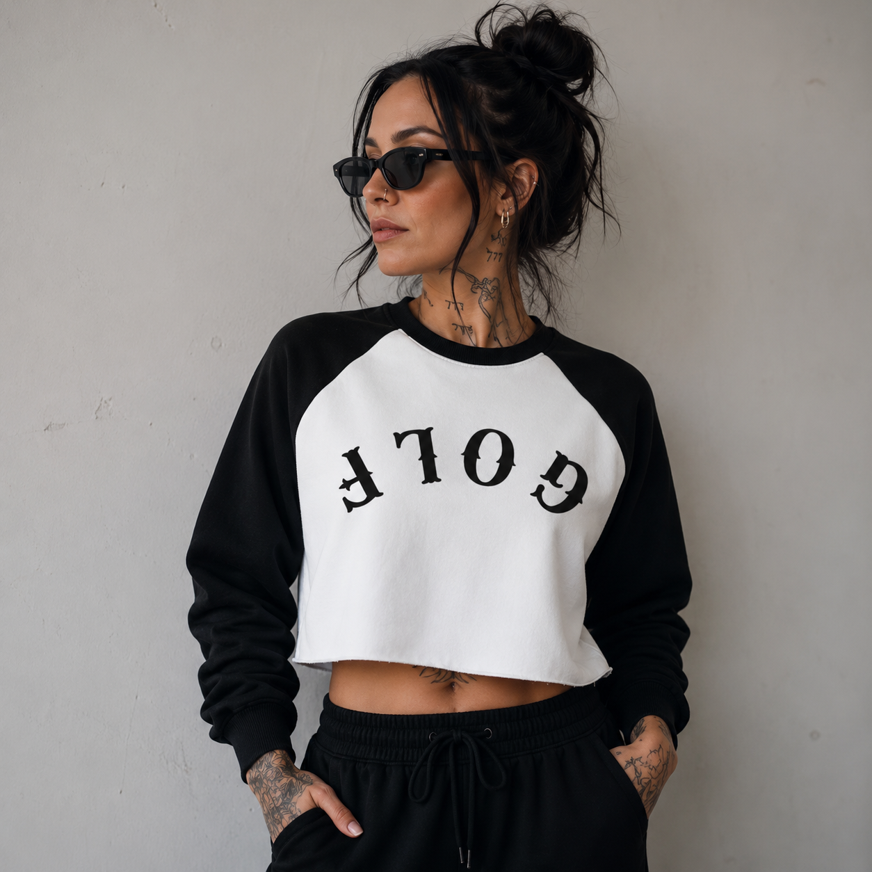 GOLF Color-Block Crop Sweatshirt